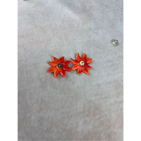 Vintage 1960s Celluloid Flower Earrings Mod MCM Flower Power - Picture 8 of 8